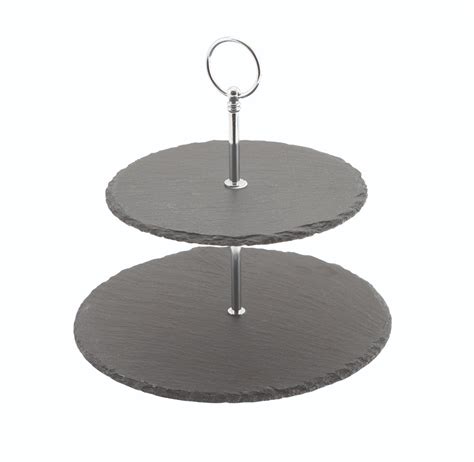 Genware Slate 2 Tier Cake Stand 2025cm Catering Products Direct