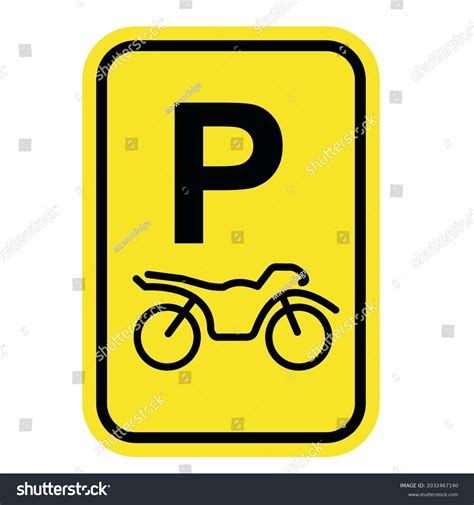 Motorcycle Parking Symbol Sign Vector Illustration Stock Vector