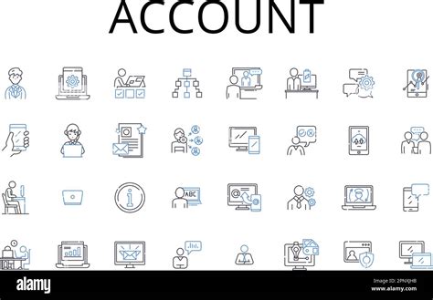 Account Line Icons Collection Balance Sheet Financial Statement