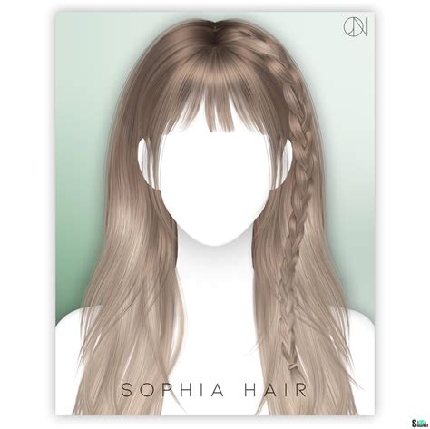 Прическа Jino Hair N16 Sophia By Jino для Симс 4 Скачать мод