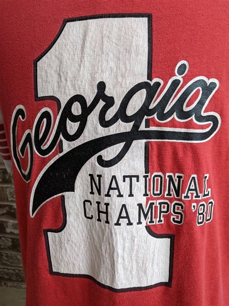 Rare Vintage Georgia Bulldogs 1980 National Champs T Shirt Etsy