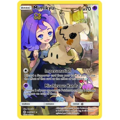 Mimikyu | pokemon | art group запись закреплена. Mimikyu 245/236 Secret Rare Pokemon Card (Cosmic Eclipse)