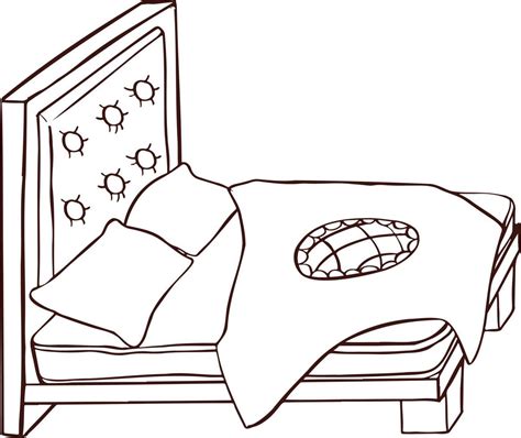 Bed For Sleep Outline Monochrome 14275925 Vector Art At Vecteezy