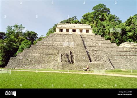 Ancient Ruins Archaeological Zone Palenque Chiapas Mexico Stock Photo