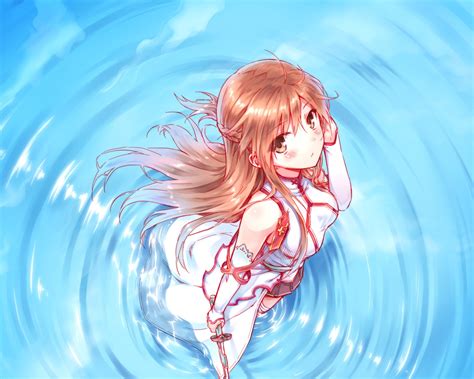 Wallpaper Anime Girl Standing In Water 1920x1080 Full Hd
