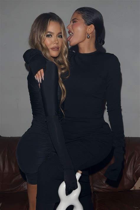 Kylie Jenner Licks Khloe Kardashian’s Face As Sisters Show Off Thin Waists In Matching Tight