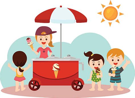 Royalty Free Kids Eating Ice Cream Clip Art Vector Images