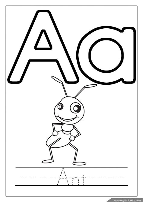 Alphabet Coloring Page Letter A Coloring A Is For Ant Letter A