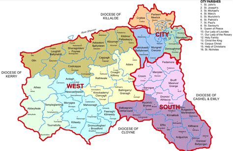 Map Of Parishes In Limerick Diocese Patrickswell Ballybrown Parish