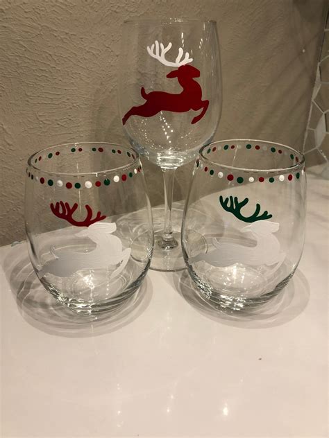 Christmas Themed Wine Glasses