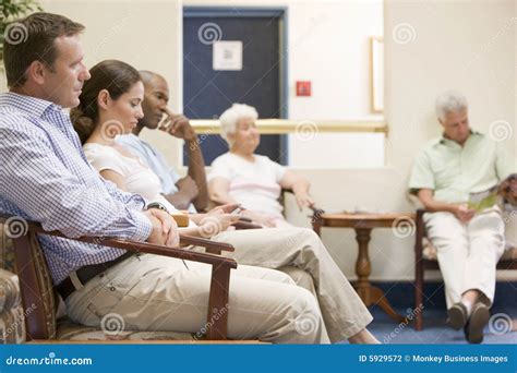 Five People Waiting In Waiting Room Stock Photo Image Of Horizontal