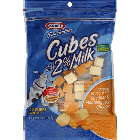 Kraft Snackables Cheese Cubes Natural Reduced Fat Cheddar And Monterey