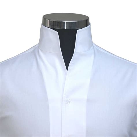 Karl Lagerfeld Style High Open V Collar Shirt Solid White Etsy Uk