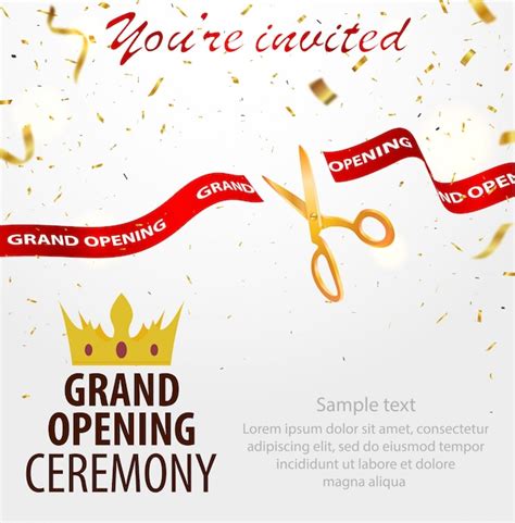 Premium Vector Grand Opening Invitation Card Template