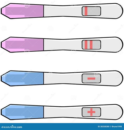 Pregnancy Tests Set Positive And Negative Result Examination Test Pregnant Woman Vector