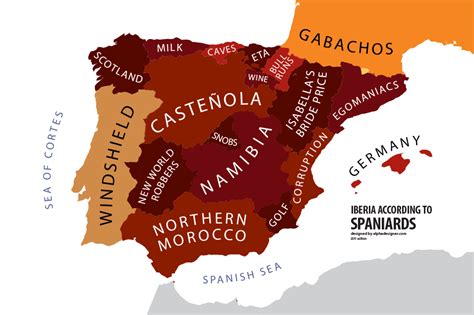 The Iberian Peninsula According To Spain Atlas Of Prejudice By Yanko