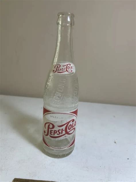 Vintage Sparkling Pepsi Cola Single Dot Pop Soda Glass Bottle Carroll