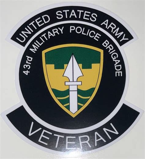 Us Army 43rd Military Police Brigade Veteran Sticker Decal Patch Co
