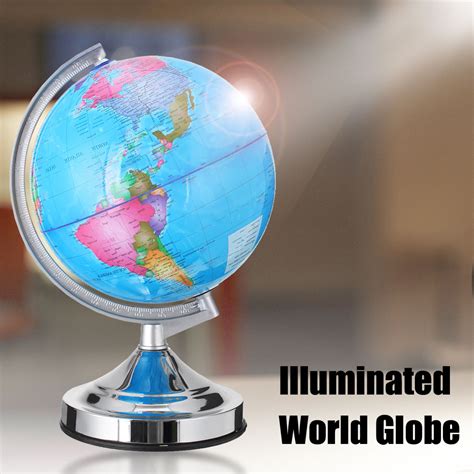 Illuminated Lamp Rotating World Earth Globe Ocean Desk Globe Led Night