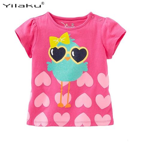 Baby Girls Clothes Girl T Shirt 2017 Fashion Animal Heart Print Girls T