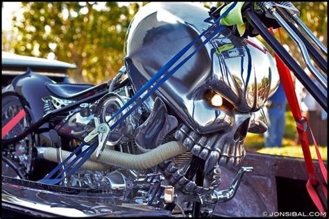 Awesome Chrome Skull Custom Motorcycle Bike And Head Light Motorcycle