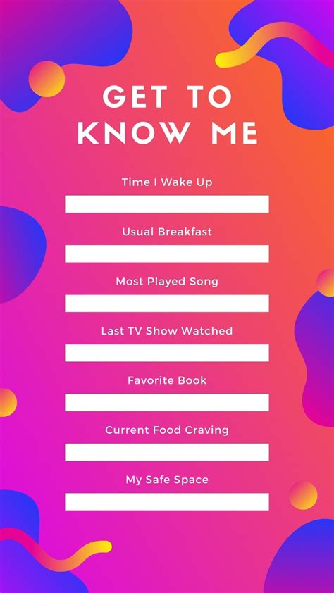 Get To Know Me Instagram Story Template