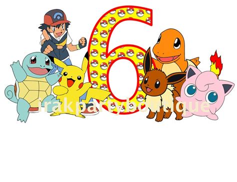 Pokemon 6th Birthday Design Digital Png Download Pokemon Etsy