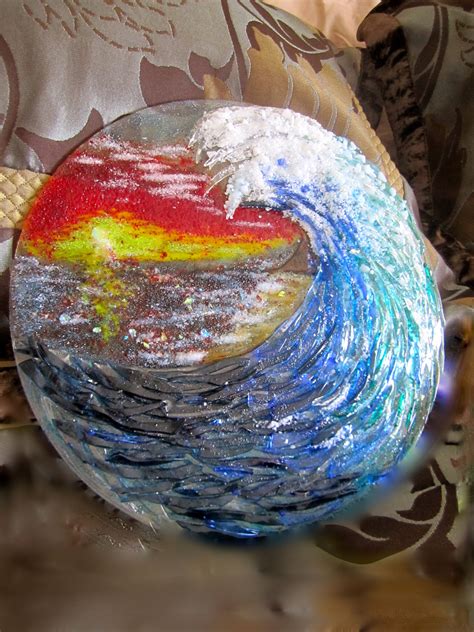 By Dianne Taylor Several Layers Of Hand Cut Glass Was Designed To Create The Wave Which Was Then