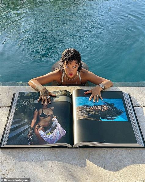 Rihanna Teases Her Backside As She Soaks In The Pool Beside A Giant