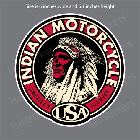 Indian Motorcycle Script Logo Chief Tank Vinyl Bumper Sticker Window Decal