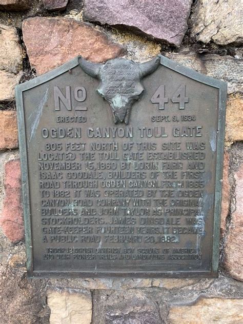Ogden Canyon Toll Gate Historical Marker