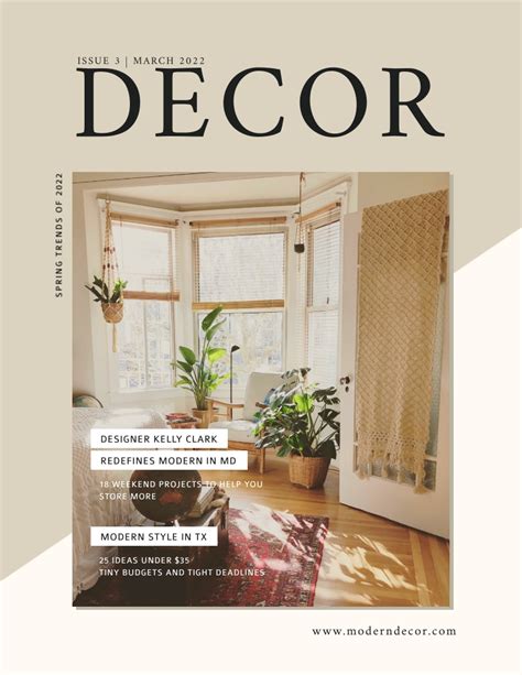 Interior Design Magazine Cover Template Visme