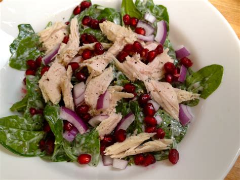 Spinach Salad With Turkey And Pomegranate Seeds