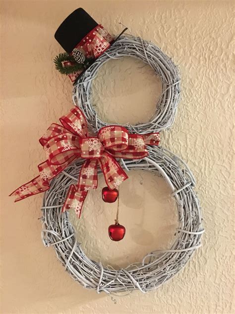 Snowman Wreath White Grapevine Christmas Wreaths Diy Christmas