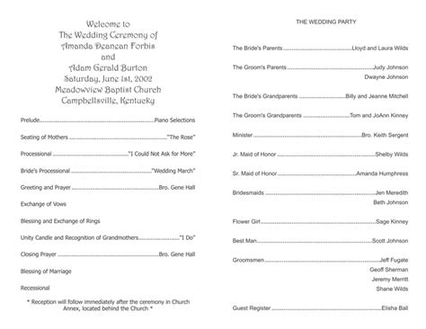 wedding program templates wedding programs fast