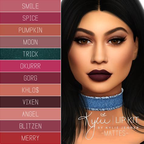 Simplicity Kylie Lip Kit Mattes 2 Sims 4 Sims Sims 4 Cc Makeup