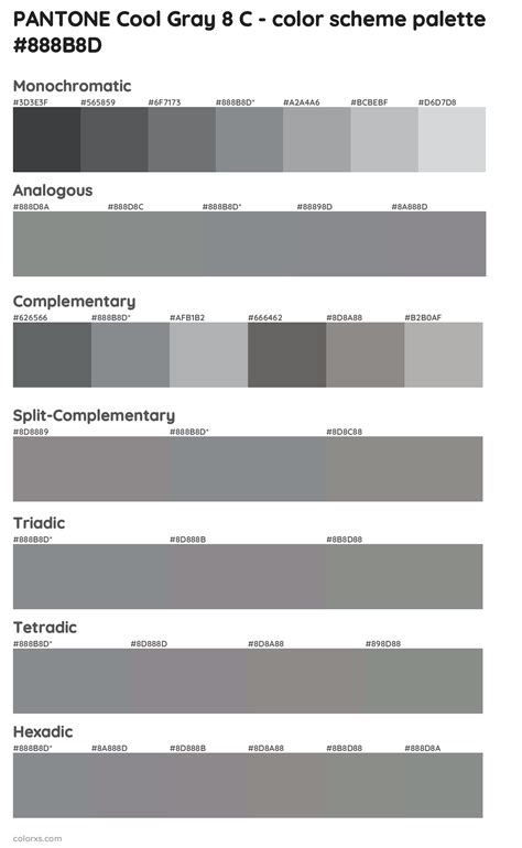 Pantone Cool Gray 8 C Color Palettes And Color Scheme Combinations