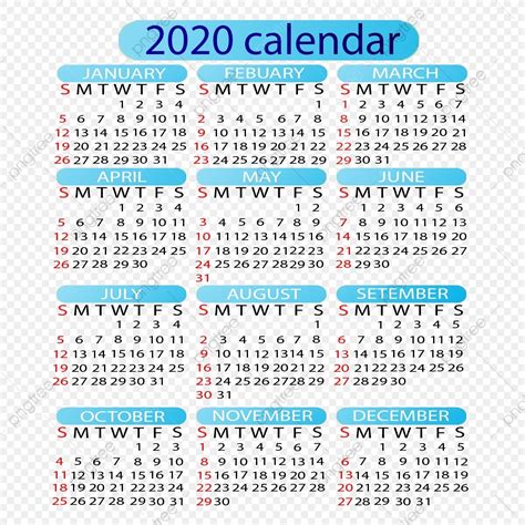 Calendar E N 2020 Month Calendar Printable
