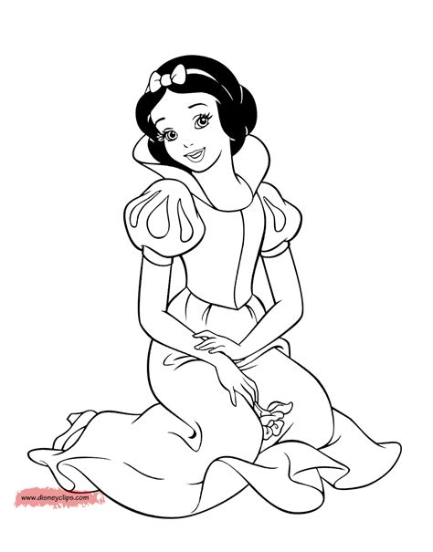 Gambar Disney Snow White Printable Coloring Pages Book Pretty Princess