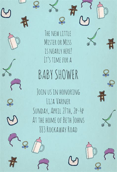 baby pattern baby shower invitation template