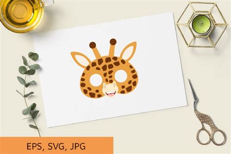 Diy Printable Giraffe Mask Face Mask Svg Paper Mask