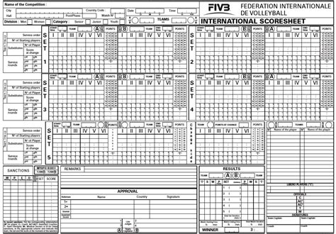 8 Free Sample Volleyball Score Sheet Templates Printable