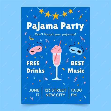 Premium Vector Pajamas Party Template Design
