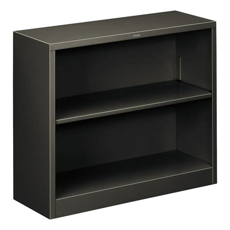 Hon Metal Bookcase Two Shelf 34 12w X 12 58d X 29h Charcoal