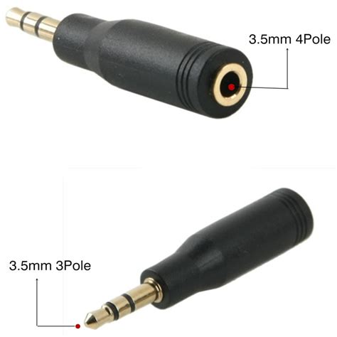 Jack 35mm 3 Pole Male To 4 Pole 35mm Female Stereo Aux Audio