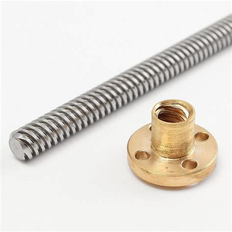 400mm Trapezoidal Lead Screw 8mm Thread 2mm Pitch Lead Screw With