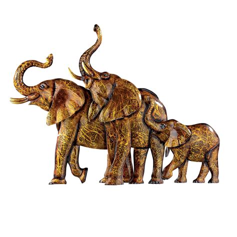 Elephants Metal Wall Art 3d Safari African Decor For