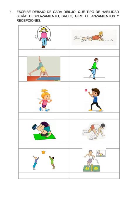 Habilidades Motrices Básicas Ficha Interactiva Physical Education