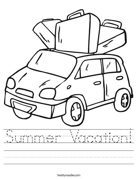 Printable My Summer Vacation Worksheet