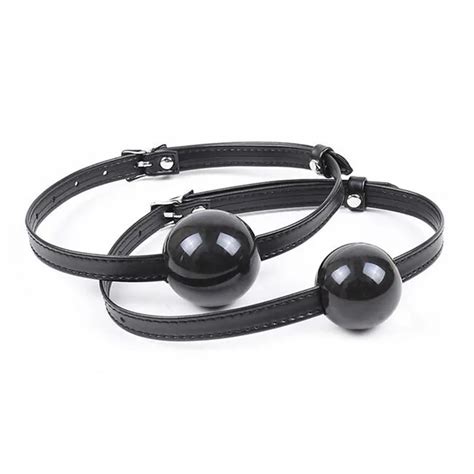 Sex Toys For Womanmen Pu Leather Solid Ball Mouth Gag Oral Fixation Mouth Stuffed Flirting